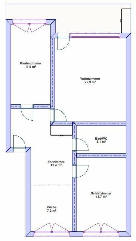 Helle 3-Zimmer-Wohnung mit Balkon - WBS erforderlich